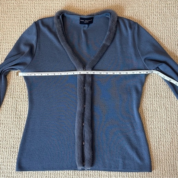 Anna Rachele Italian Virgin Merino Wool Skirt Sweater Set Fur Trim Size Medium - Picture 10 of 16